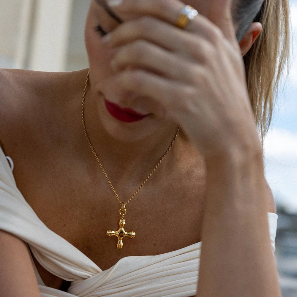 Tiger Eye Necklace Plated in 18k Gold