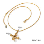 Tiger Eye Necklace Plated in 18k Gold