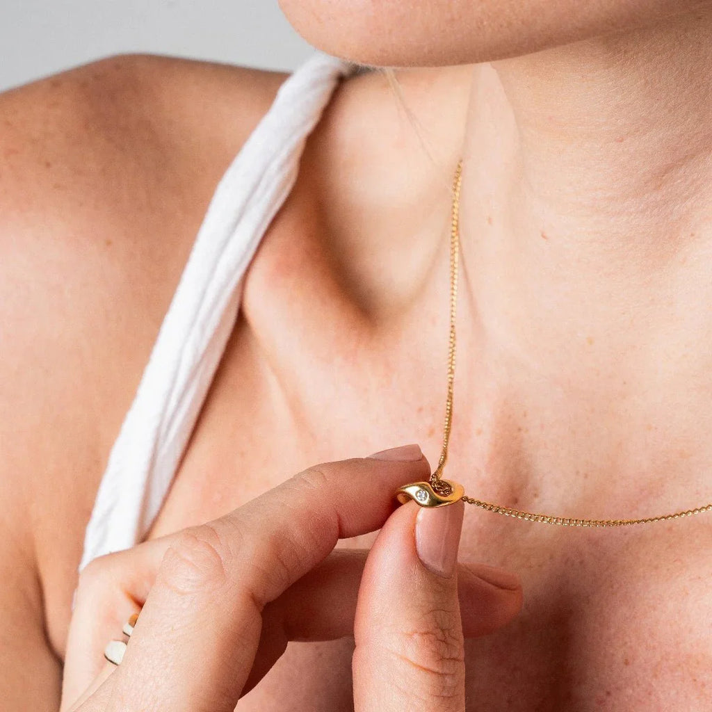 Gold-Plated Link Pendant Necklace