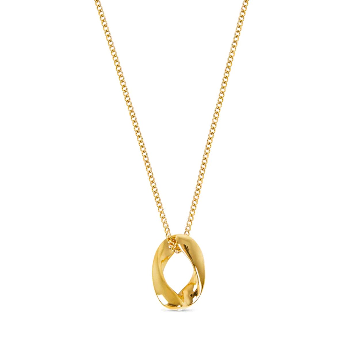 Gold-Plated Link Pendant Necklace