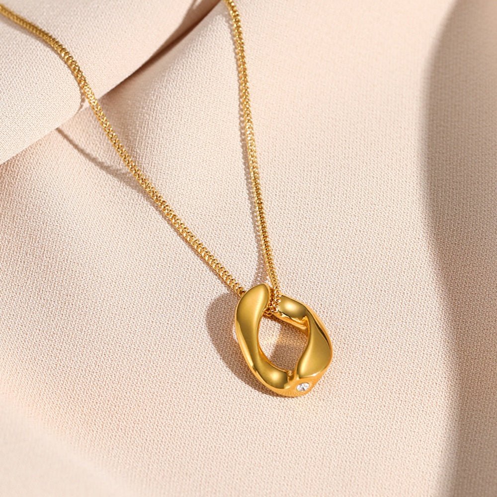 Gold-Plated Link Pendant Necklace