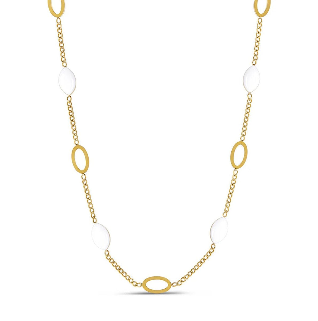 Angellica Oval Pendant Necklace Gold Plated in 18K
