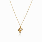 Snake Pendant Necklace Gold Plated 18K