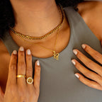 Snake Pendant Necklace Gold Plated 18K