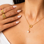Sicily Pearl Necklace Plated in 18k Gold