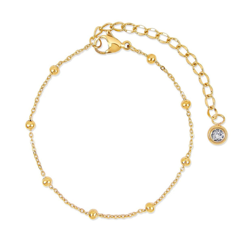 Glamour Bracelet Kit with Zirconias Plated in 18K Gold
