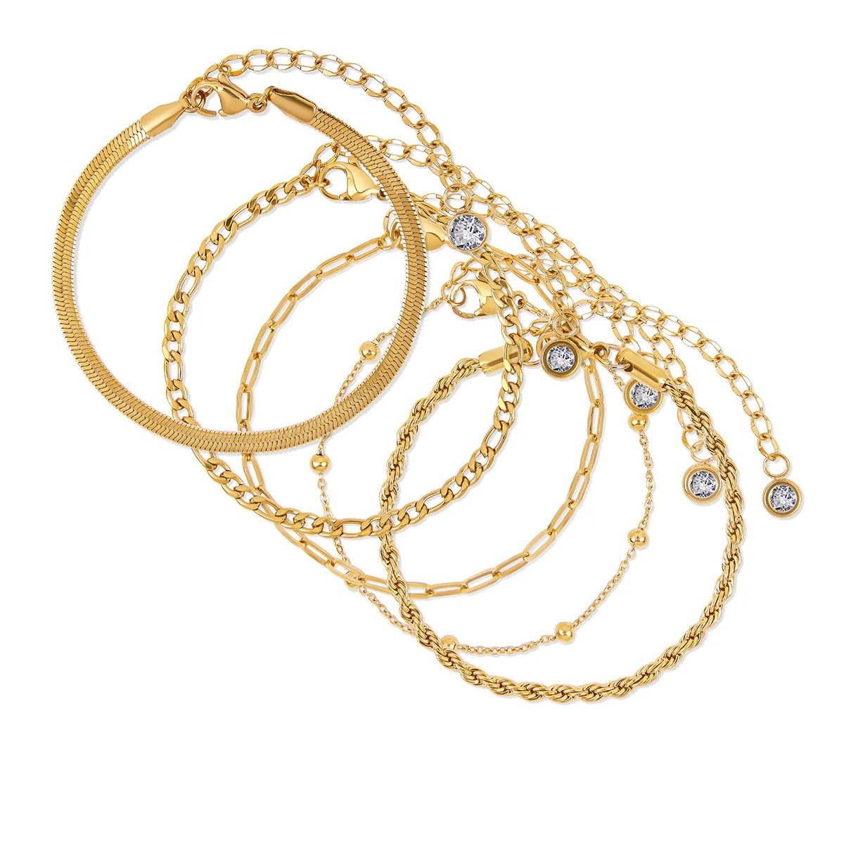 Glamour Bracelet Kit with Zirconias Plated in 18K Gold