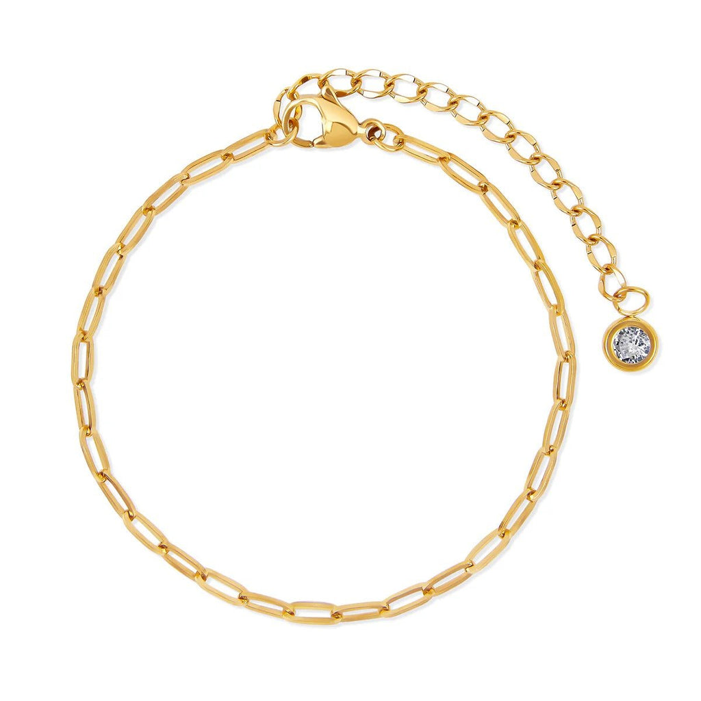 Glamour Bracelet Kit with Zirconias Plated in 18K Gold
