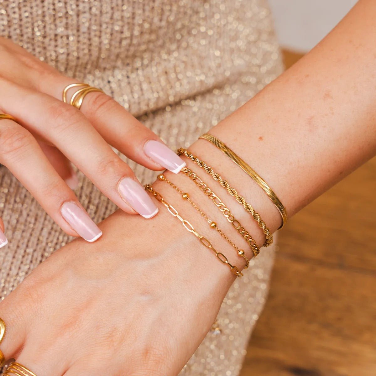 Glamour Bracelet Kit with Zirconias Plated in 18K Gold