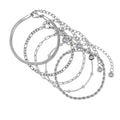 Glamour Zirconia Bracelet Set - Silver
