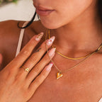 Mix of Sculpted Heart Necklaces Plated in 18K Gold