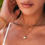 Mix of Heart Marble Necklaces Plated in 18K Gold