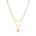 Mix of Heart Marble Necklaces Plated in 18K Gold