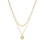 Mix of Heart Marble Necklaces Plated in 18K Gold
