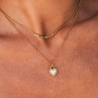 Mix of Heart Marble Necklaces Plated in 18K Gold