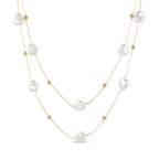 Mix of Irregular Pearl Necklaces Plated in 18K Gold