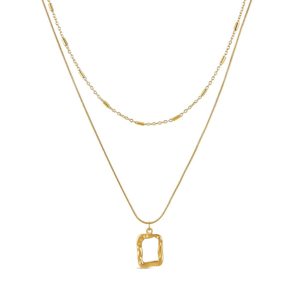 Mix of Abstract Pendant Necklaces Plated in 18K Gold