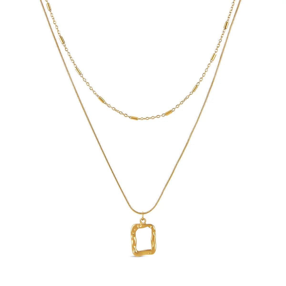 Mix of Abstract Pendant Necklaces Plated in 18K Gold