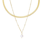 Mix Shine Double Necklace Plated in 18k Gold