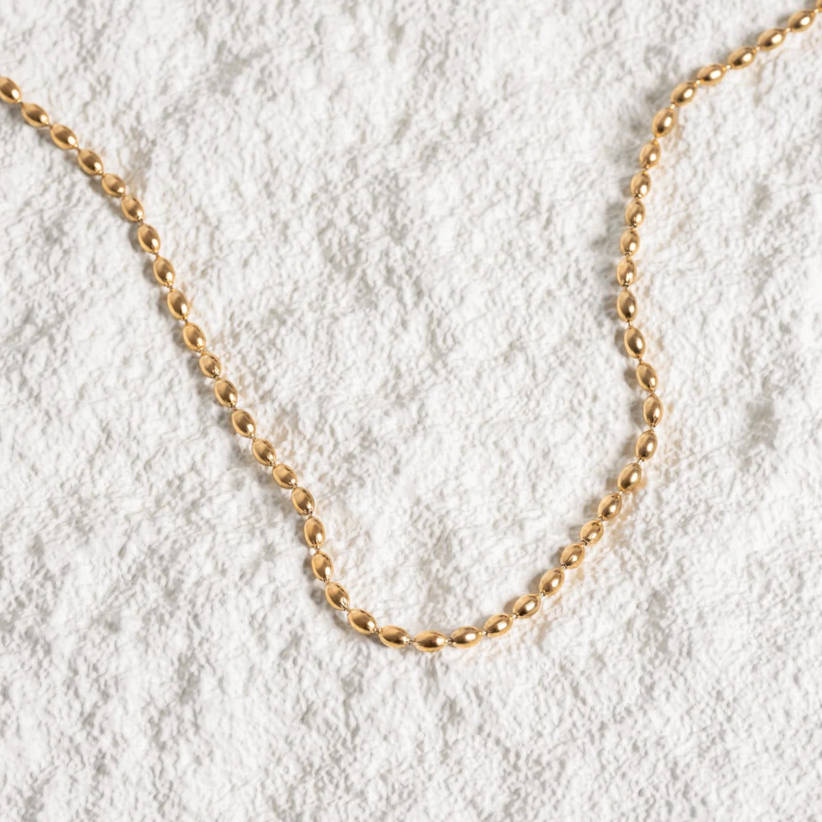 Gold-Plated Sphere Chain Necklace 18K