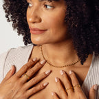 Gold-Plated Sphere Chain Necklace 18K
