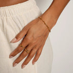 Gold Plated Tablet Link Chain Bracelet 18K