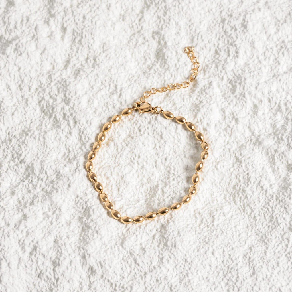 Gold Plated Sphere Chain Bracelet 18K