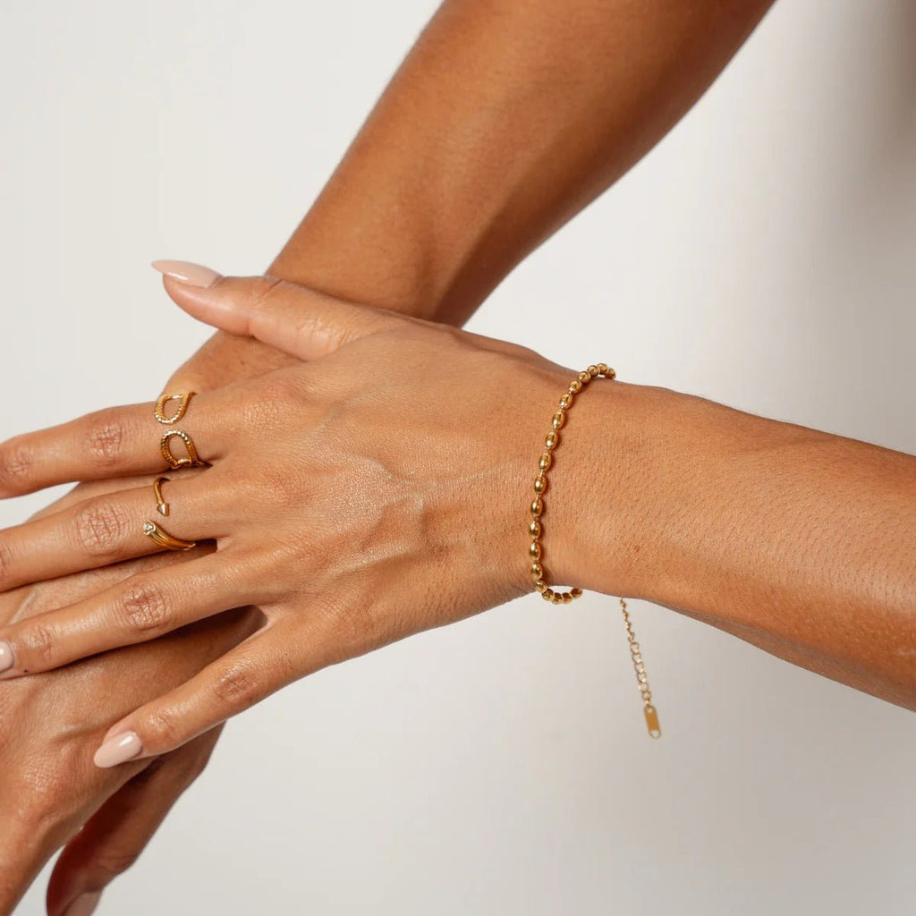 Gold Plated Sphere Chain Bracelet 18K