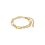 Crystal Link Bracelet Plated in 18k Gold