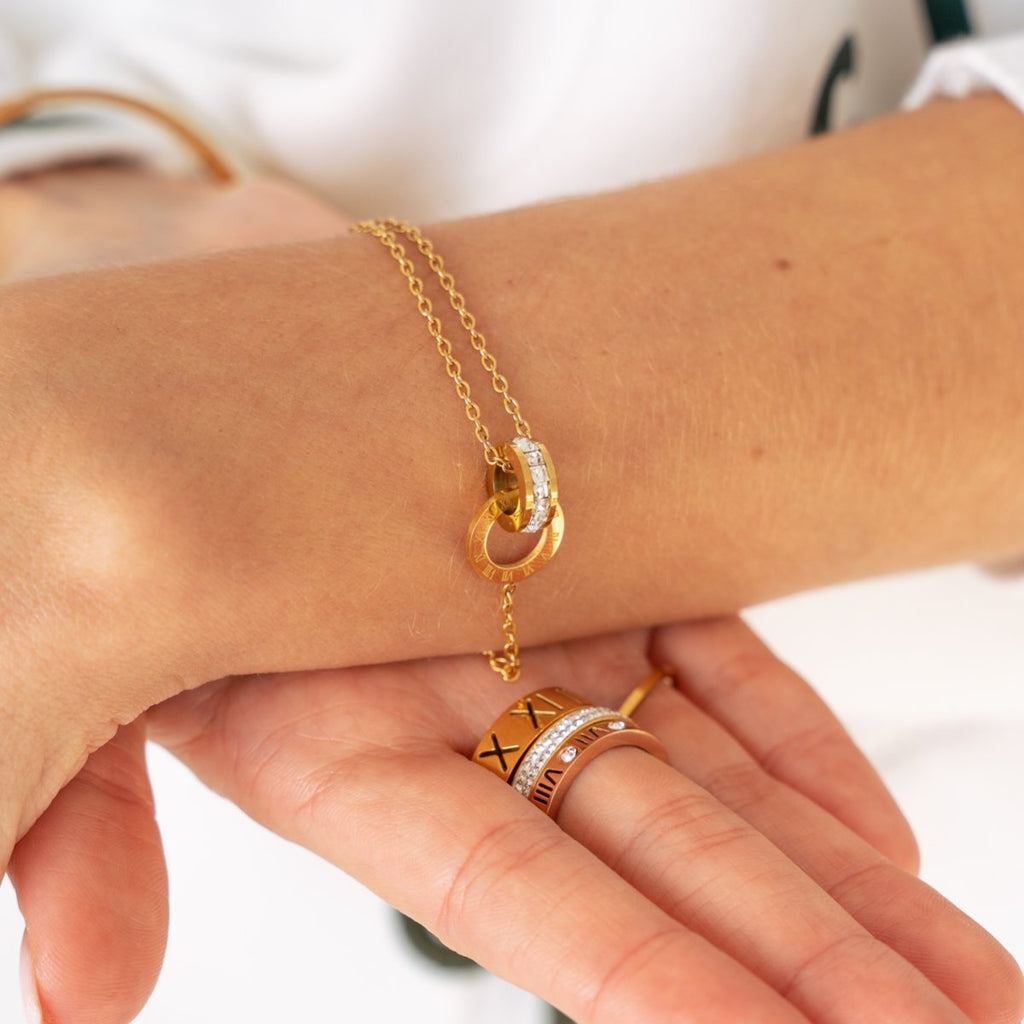 Imperial Bracelet with Zirconia Stone Plated in 18K Gold
