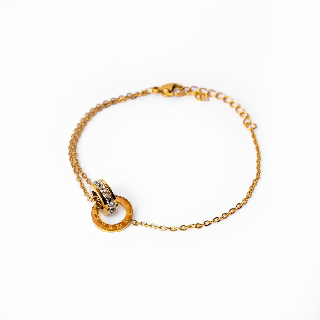 Imperial Bracelet with Zirconia Stone Plated in 18K Gold