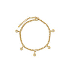 Atlas Ankle Bracelet Zirconia Plated in 18K Gold