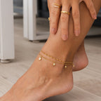 Atlas Ankle Bracelet Zirconia Plated in 18K Gold